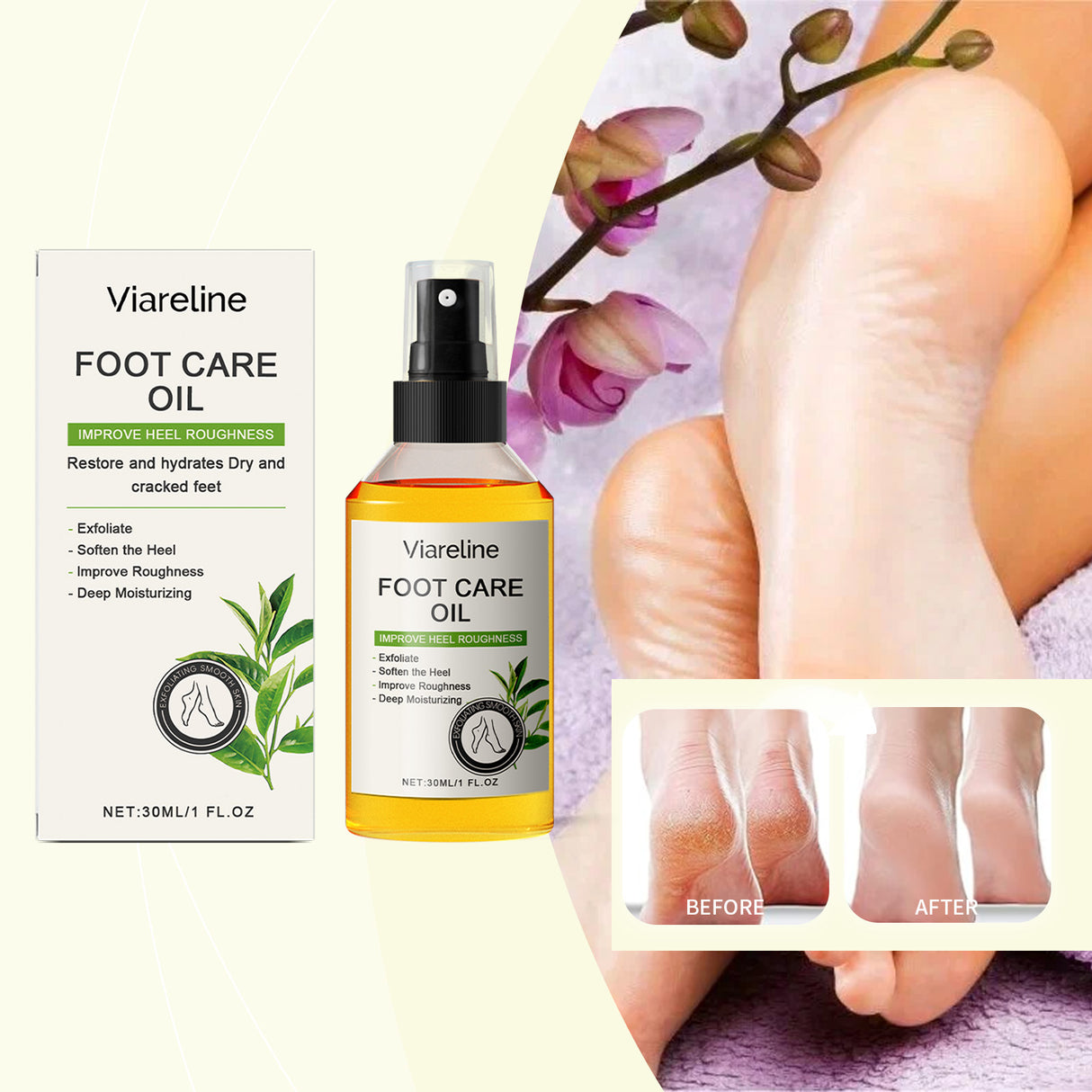 Foot Care Oil Gentle Exfoliating Delicate Moisturizing Hydrating Heel Care Oil