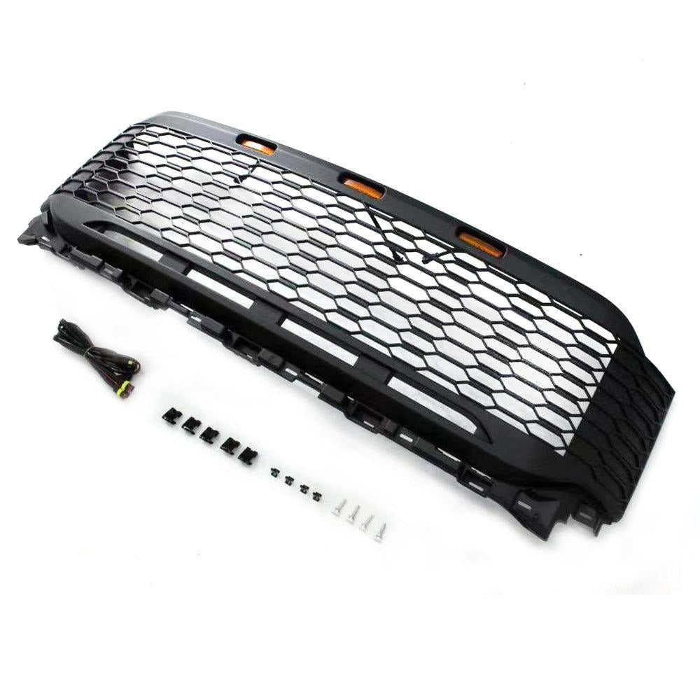Grill For 2021 2022 2023 Ford f150 Raptor Grill Replacement W/LED Lights & Letters Matte Black - V.I.P Digital Presence