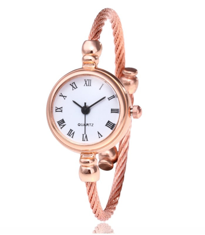 Women's Watches Bracelet Style Opening Simple Retro Art Fashion Watches Women's Fashion Quartz Watch Relogio Feminino(Rose gold belt) - V.I.P Digital Presence