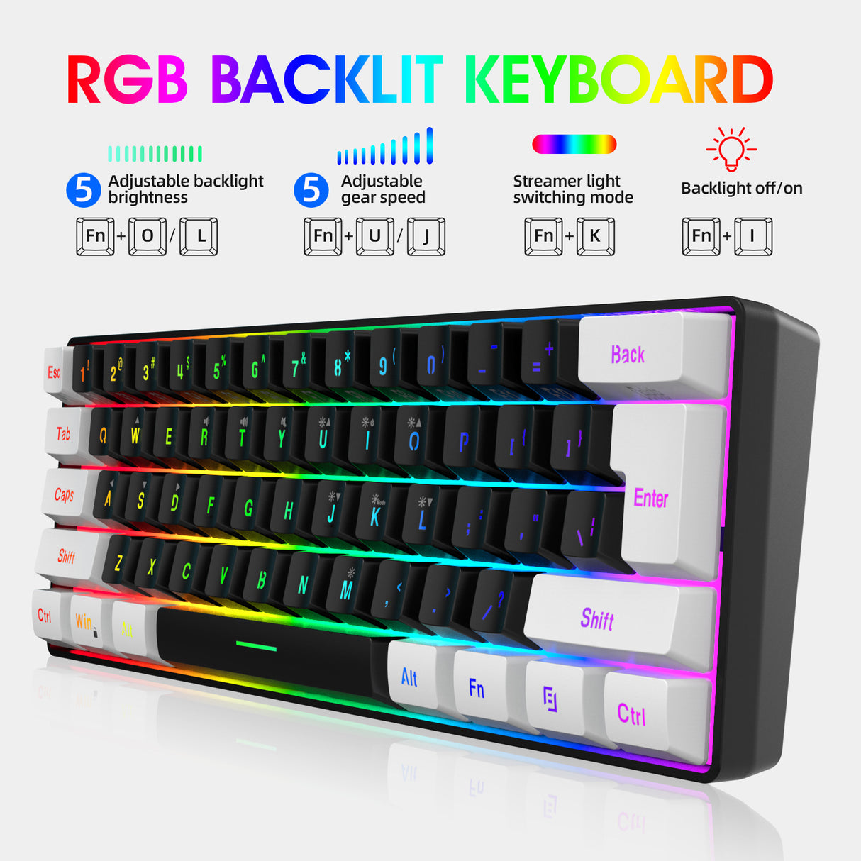 Mini 61 Key RGB Keyboard and Mouse Set Type-C Keyline Separate Connection Gaming Keyboard and Mouse - V.I.P Digital Presence