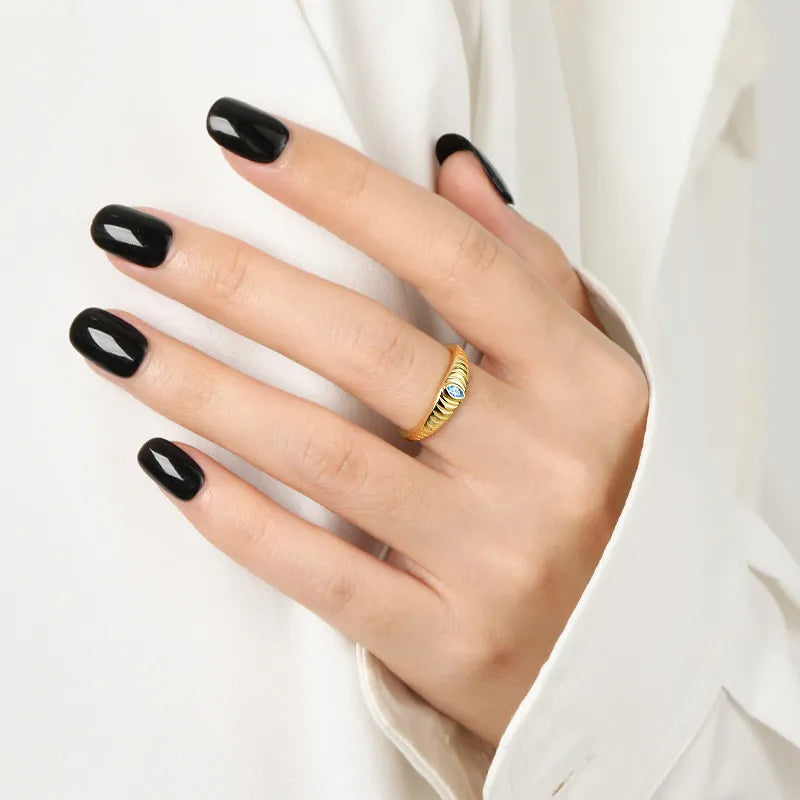 925 Sterling Silver Inlaid Zircon Ring - V.I.P Digital Presence