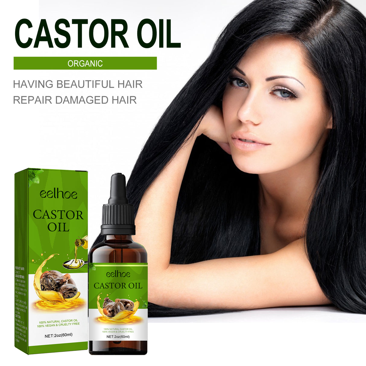 Organic Castor Oil, Moisturizing And Smoothing Hair Repair Ironing And Dyeing Damaged Dry Hair Care Essential Oil - V.I.P Digital Presence