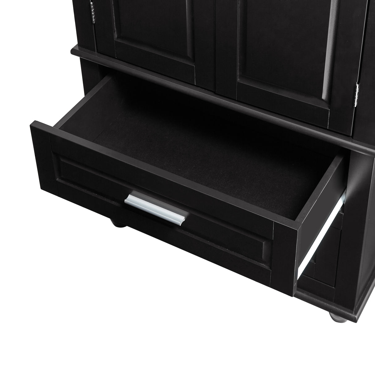 Tall Storage Cabinet with Two Drawers for Bathroom/Office, Black - V.I.P Digital Presence