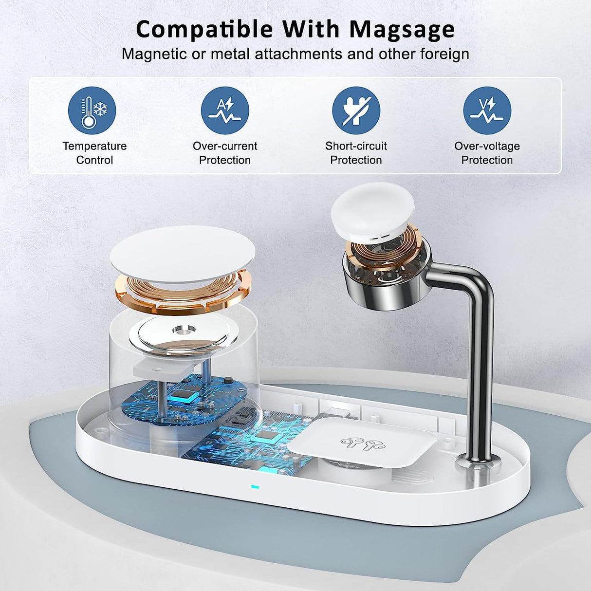 MagSafe magnetic suction three-in-one suitable for Apple mobile phone 15w wireless charging - V.I.P Digital Presence
