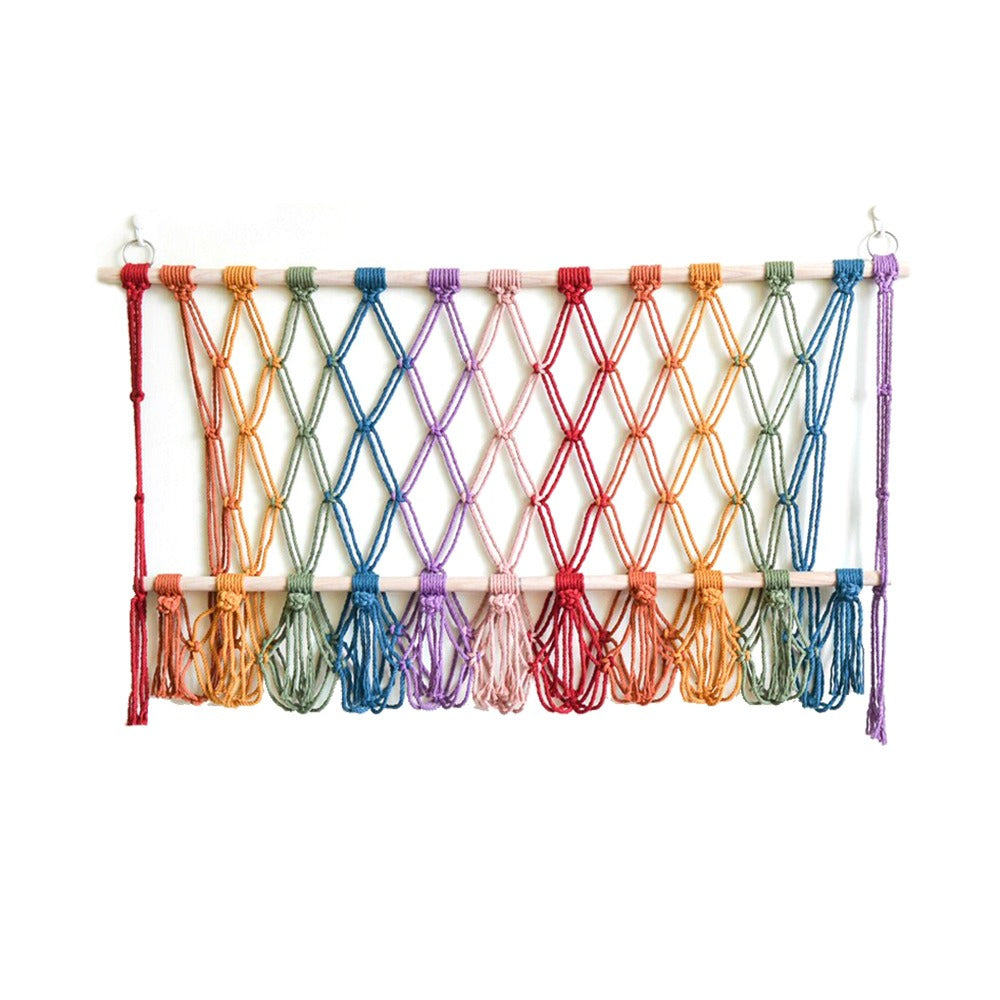 Creative wall decoration cotton rope woven mesh bag toy hammock storage tapestry - V.I.P Digital Presence