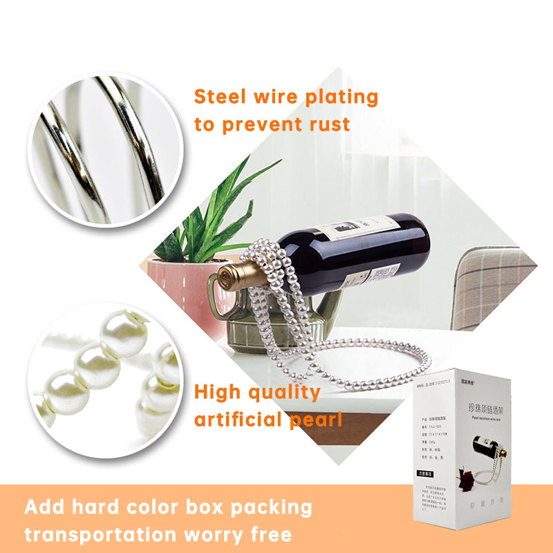 Pearl Necklace Stainless Steel Wine Rack Wine Pedestal Clamp Holder Suspension Champagne Whisky Small Ornaments - V.I.P Digital Presence