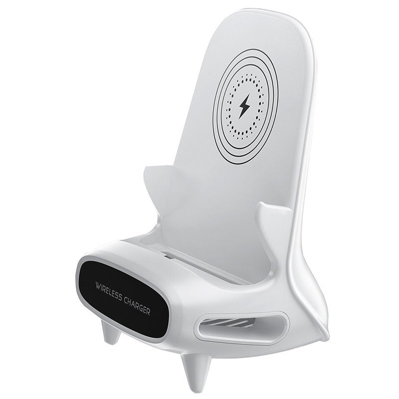 Mini silla portátil Epsilon, cargador inalámbrico de escritorio, soporte para teléfono móvil, cargador inalámbrico de 10 W, carga rápida con soporte para altavoz