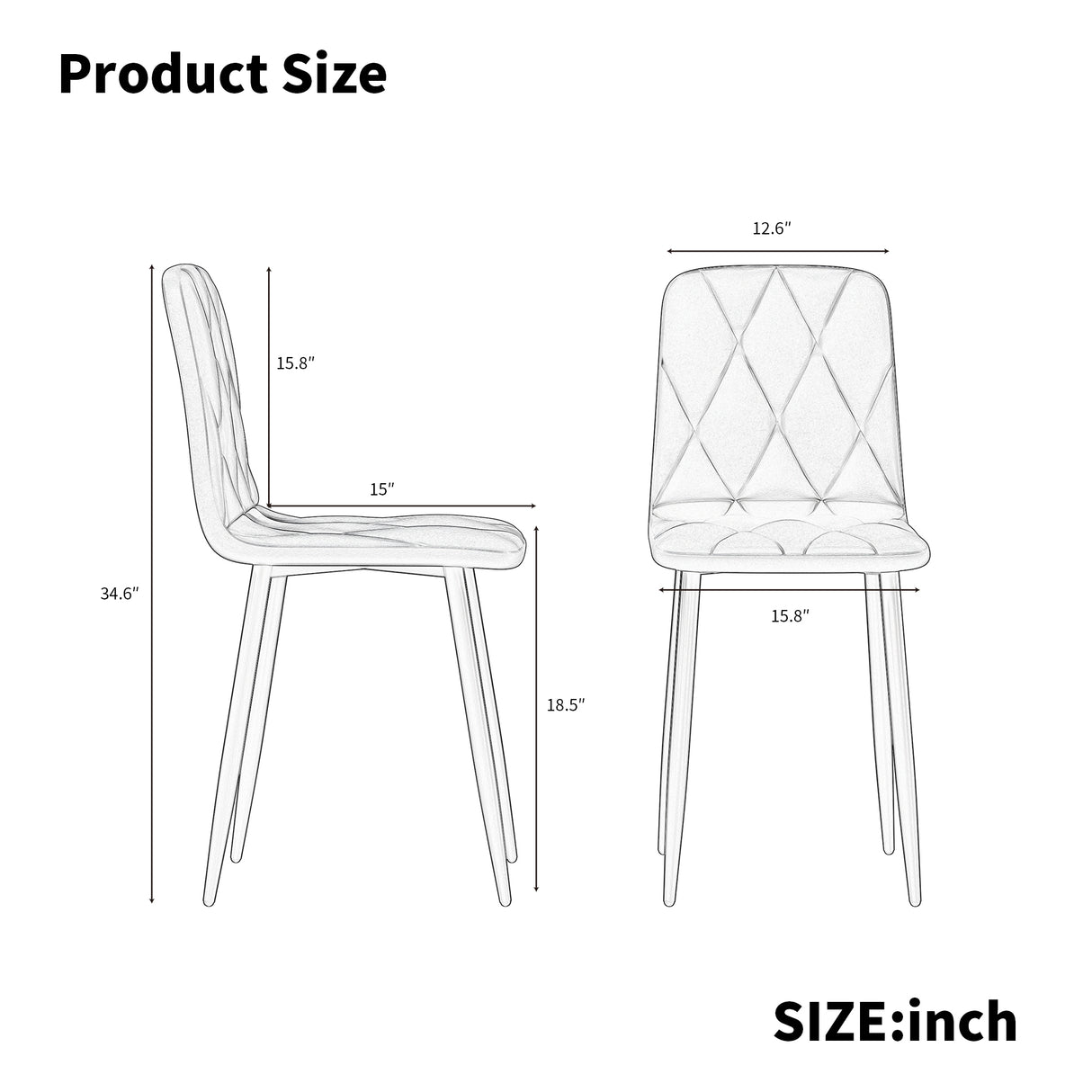 Dining Chairs Set of 4, Modern Kitchen Dining Room Chairs, Velvet Dining Chair Upholstered Cushion Seat and Sturdy Metal Legs - V.I.P Digital Presence