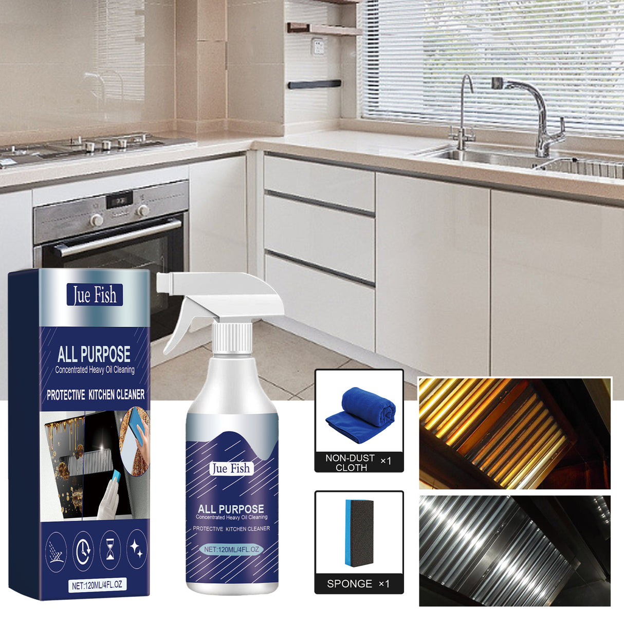 Protective Kitchen Cleaner, Range Hood Kitchenware Heavy Oil Cleaning Strong Decontamination - V.I.P Digital Presence