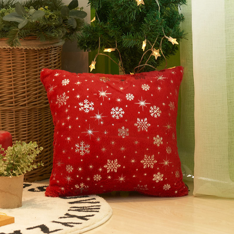 Christmas Snowflake Plush Hot Silver Sofa Pillowcase (excluding core) Home Pillow Cover - V.I.P Digital Presence
