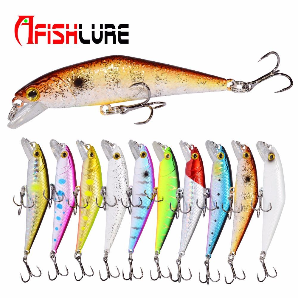 AFISHLURE Bass Wobblers Trout Fishing Lure 66mm/8g Minnow Hard Baits Iscas Artificial Pesca Leurre