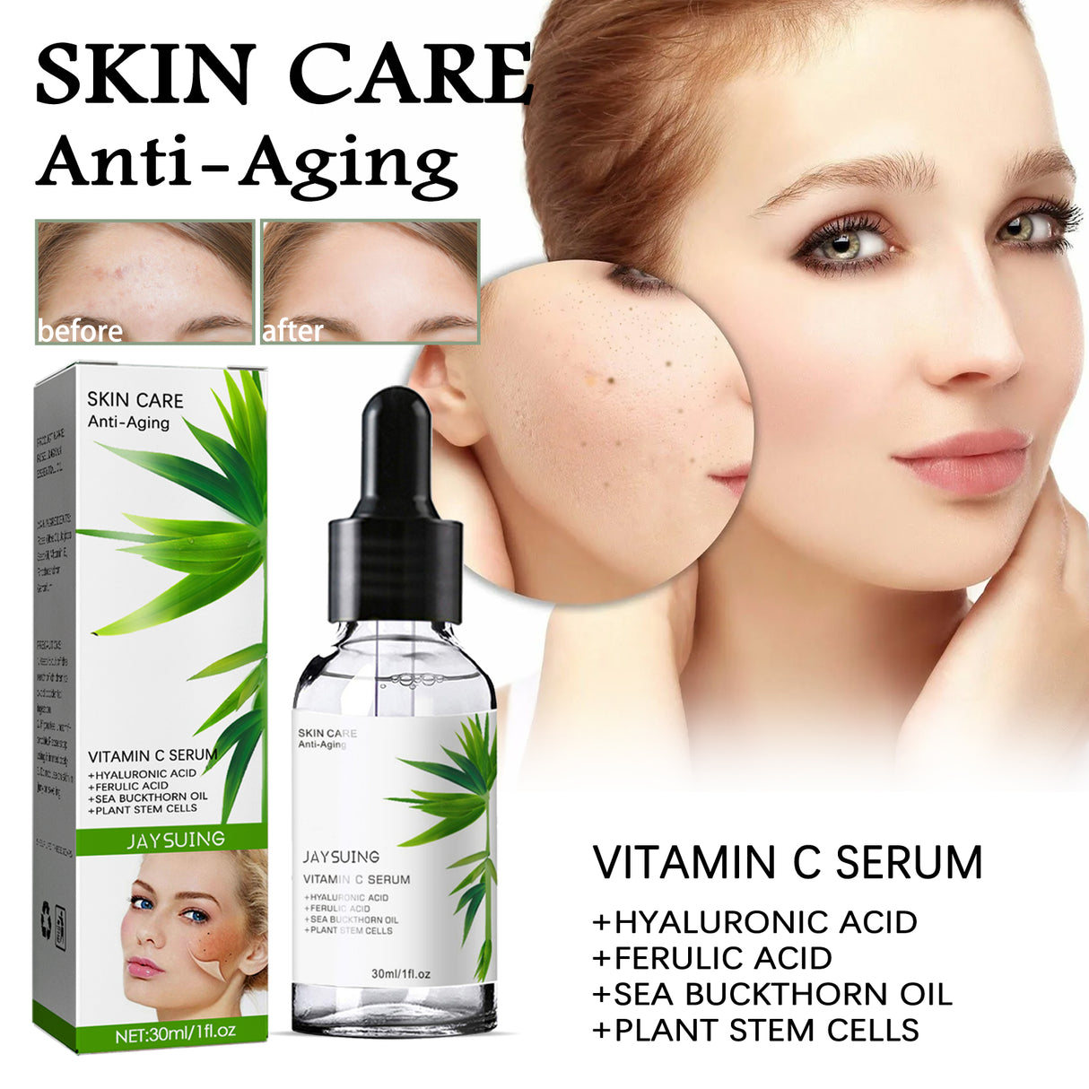 Collagen Serum, Collagen Lighten Spots Moisturizing Brightening Skin Solution