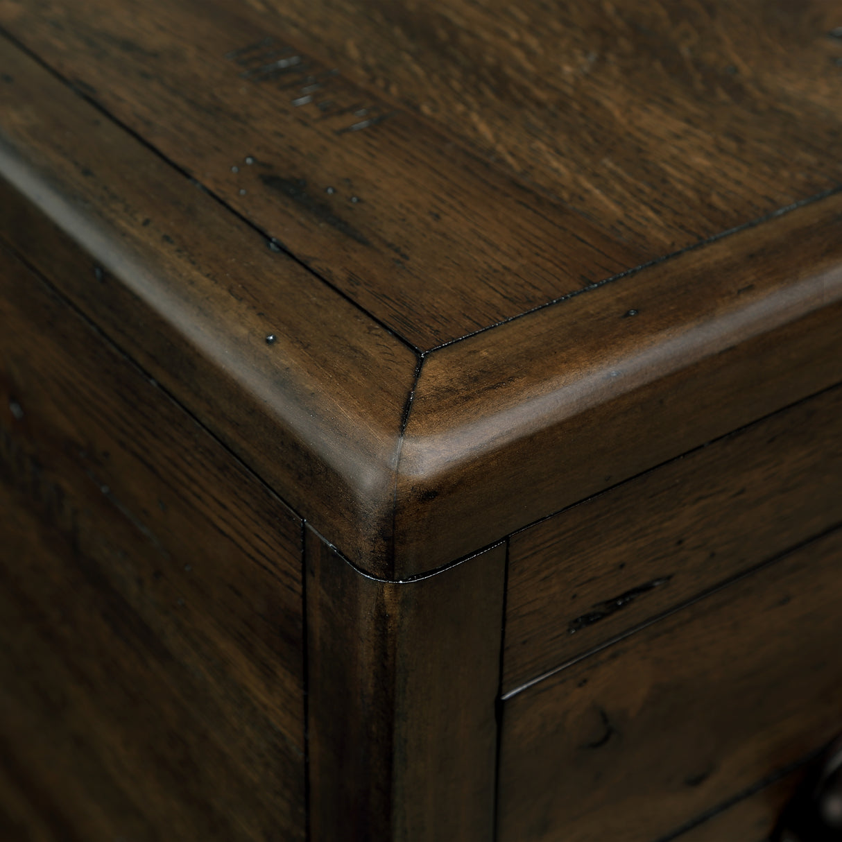 Solid wood end table, rectangular 23.6 inch narrow edge table with drawers, vintage bedside table, Espresso - V.I.P Digital Presence