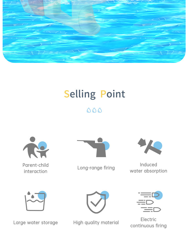 Electric Induction Water Gun Summer Outdoor Toys Automatic Pumping Gun Beach Swimming Pool Water Fight Children's Toy Gifts - V.I.P Digital Presence