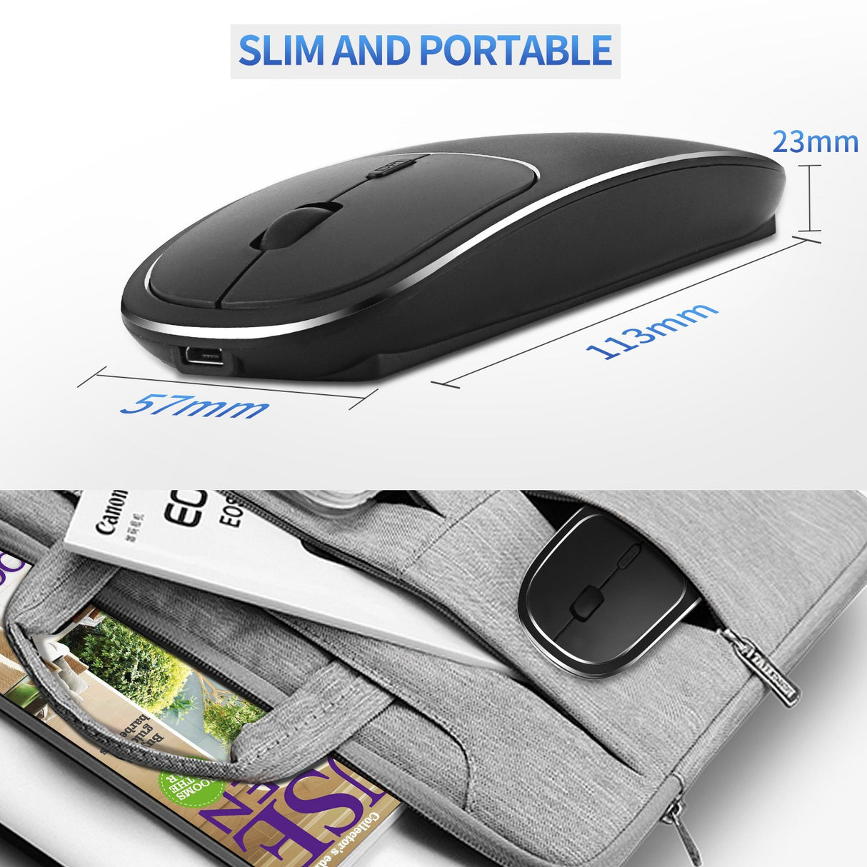 Aluminum alloy dual-mode wireless Bluetooth mouse rechargeable silent infinite computer accessories - V.I.P Digital Presence