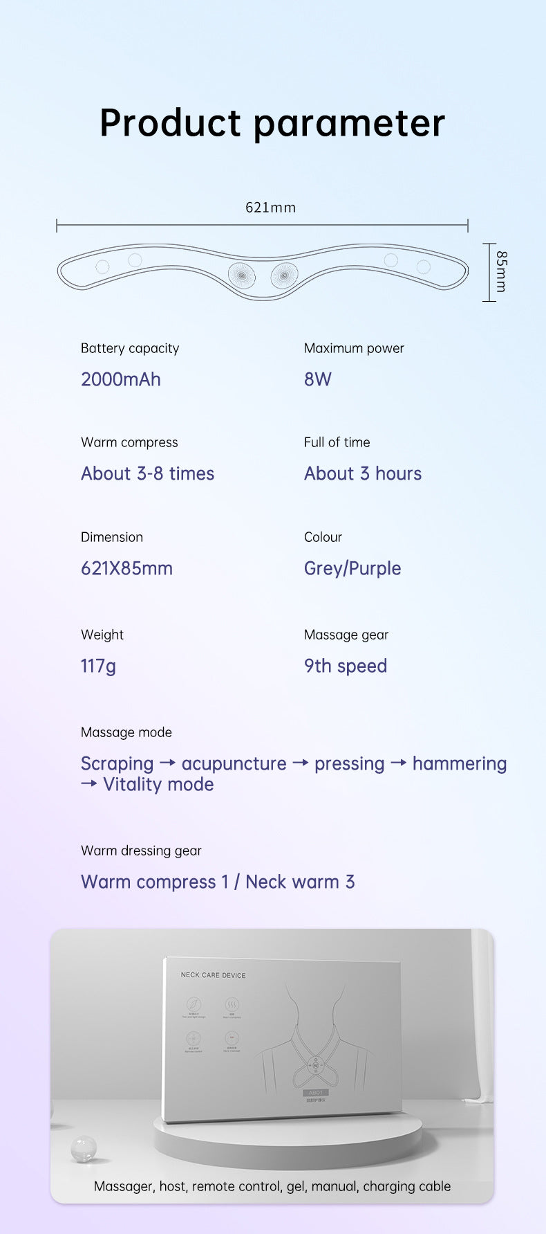 Neck Massager with Heat, Portable Neck Lymphatic Massager for Pain & Fatigue Relief - V.I.P Digital Presence