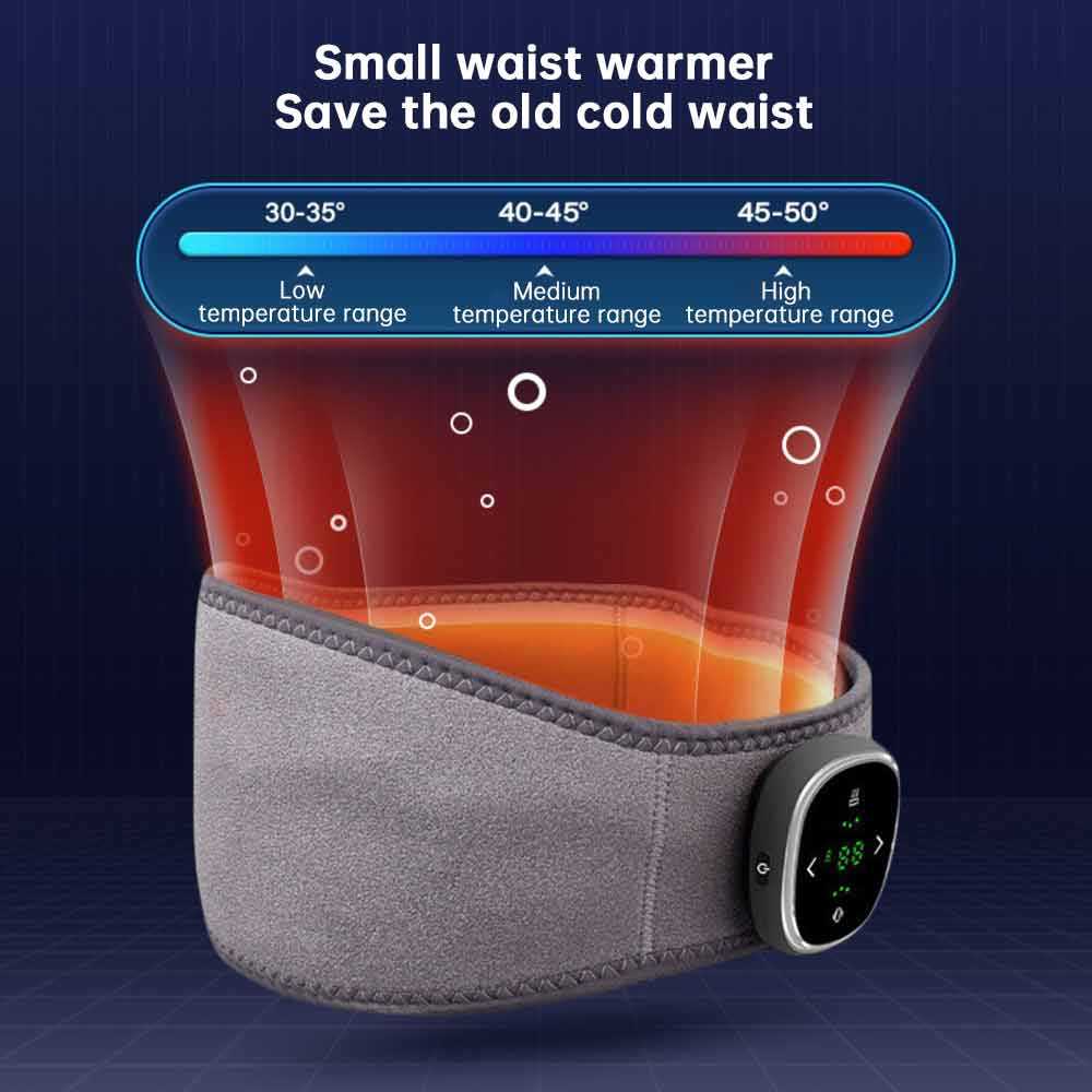 EMS Pulse Massage 16 Levels Keep Warm Waist Support Belt Heat Compress Pain Relief Electric Portable Back Waist Massager - V.I.P Digital Presence