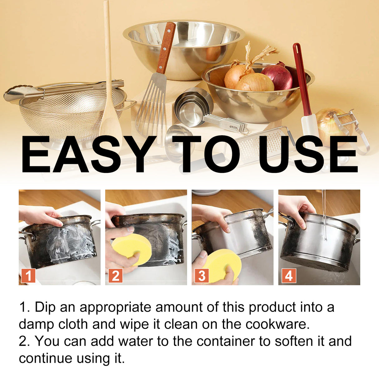 Cookware Cleaner, Kitchen Faucet To Remove Dirt And Water Stains Stainless Steel Rust Cleaning Agent - V.I.P Digital Presence