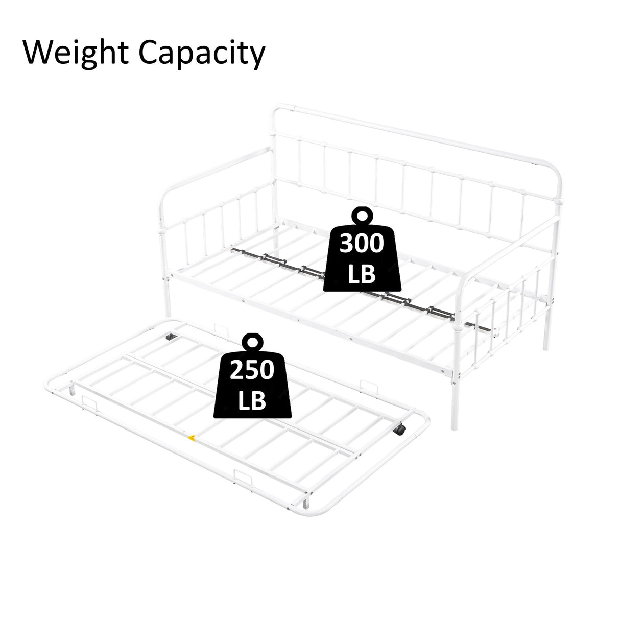 Metal Frame Daybed with trundle(white)