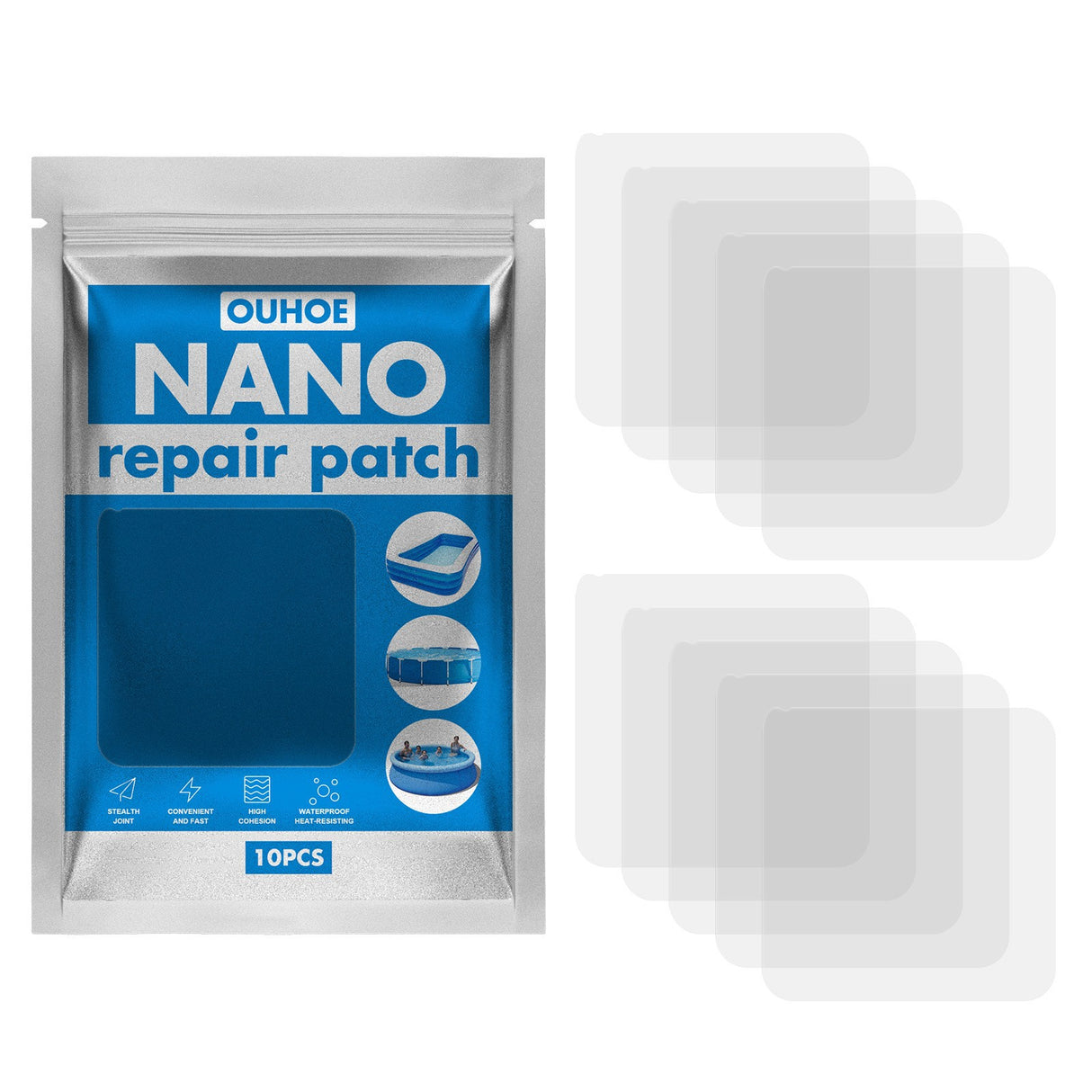 Nano Repair Patch, Pool Water Pad Tent Waterproof Supplementary Air Swimming Circle Special Repair Glue Paste - V.I.P Digital Presence