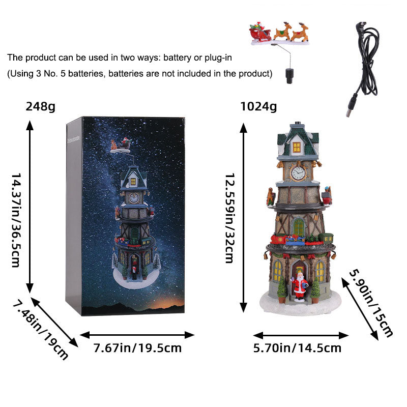 Christmas gift, Christmas luminous rotating music box, children's birthday night light - V.I.P Digital Presence