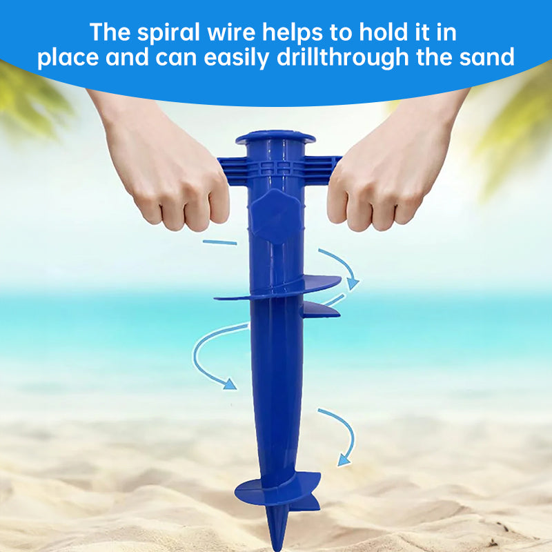 Plastic Adjustable Umbrella Base, Sun, Beach, Terrace, Sand, Ground Fixing Tools (Anchor Bracket, Spiral Tool, Tip Part), 1 Pc - V.I.P Digital Presence