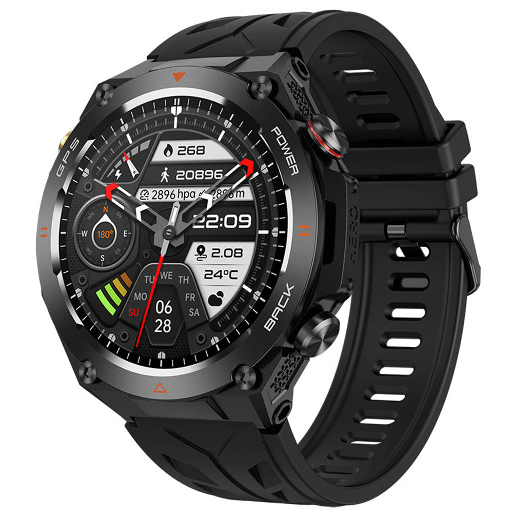KC82 smartwatch Bluetooth call heart rate blood pressure outdoor 1.45 inch men's altitude air pressure GPS watch - V.I.P Digital Presence