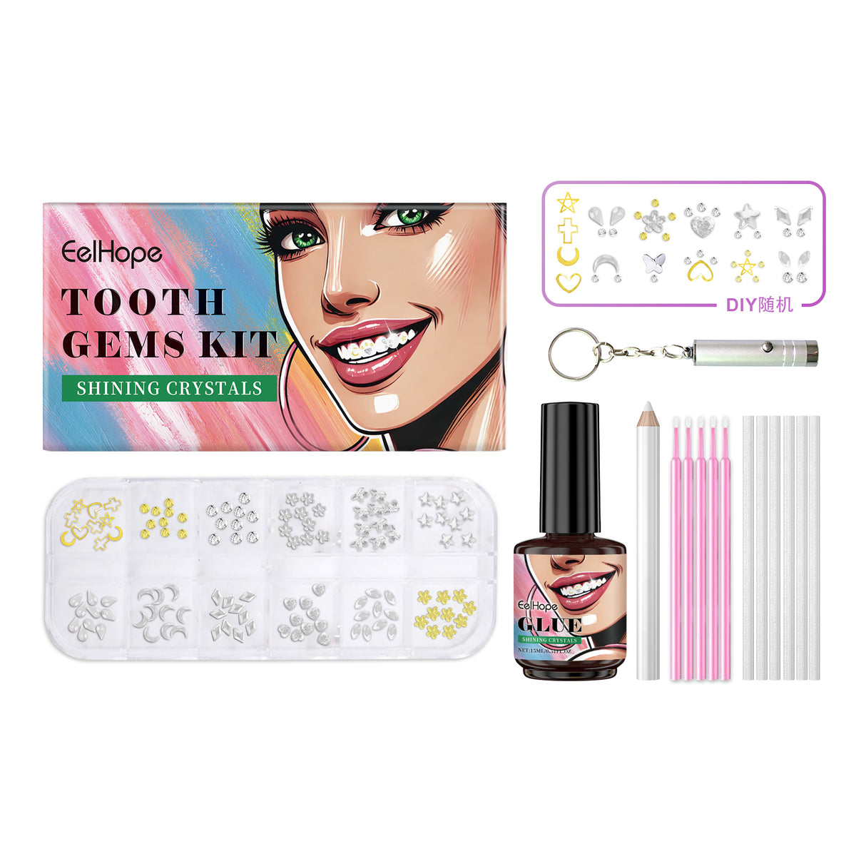 Dental Beauty Set Fashion Beauty Decorative Diamond Combination Personality Sparkle Light Up Smile Style - V.I.P Digital Presence