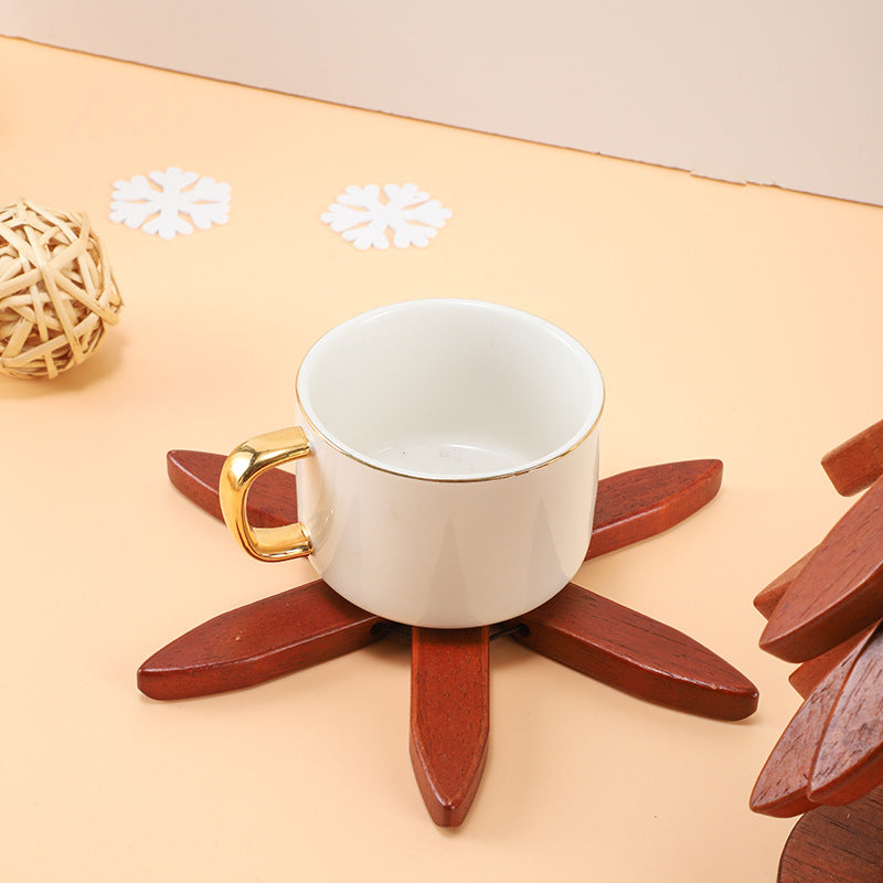 Wooden Creative Walnut Tree Solid Wood Insulation Mat Christmas Tree Insulation Table Mat Household Cup Mat Sand Pot Mat - V.I.P Digital Presence