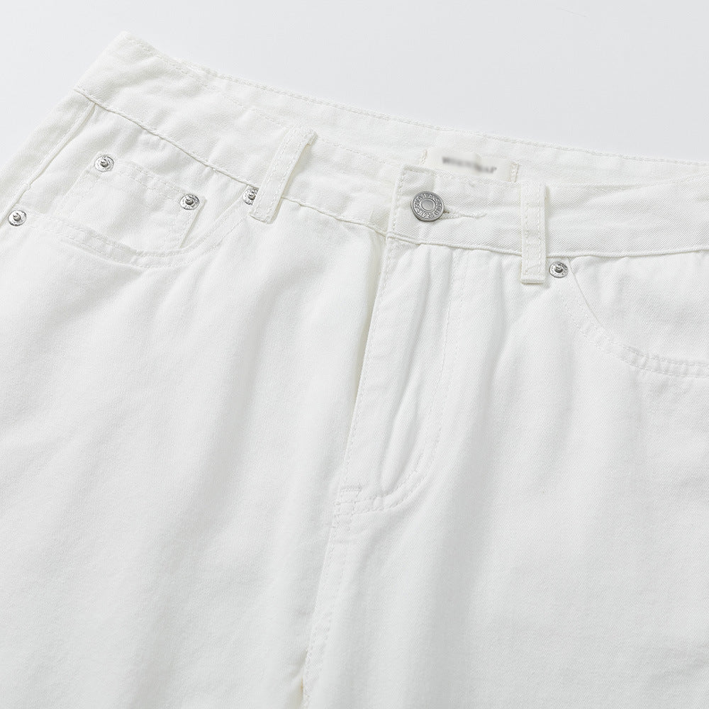 Loose Denim Pants Men's Street Trend Loose Straight Leg Trousers Pure Color Floor-Length Wide-Leg Long Pants - V.I.P Digital Presence