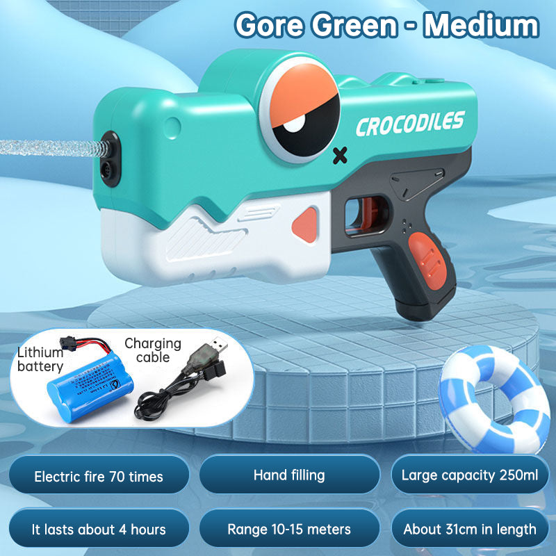Cute Crocodile Automatic Electric Water Gun Summer Toy Gun Beach Outdoor Water Fight Toys - V.I.P Digital Presence