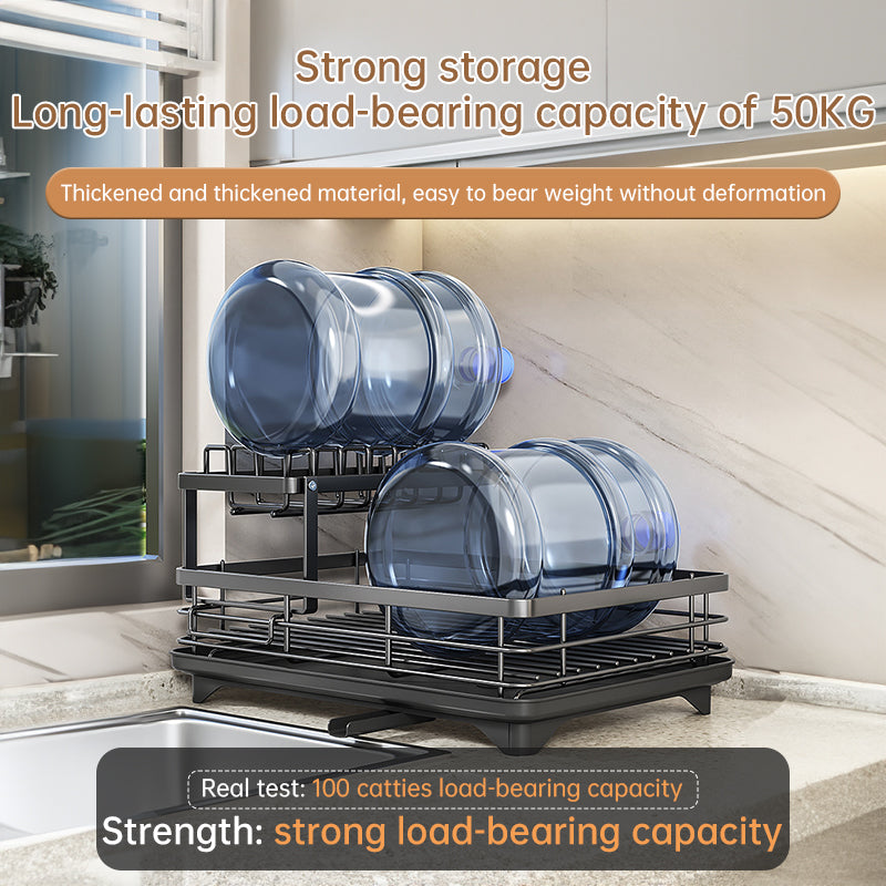 2024 Kitchen Dish Drying Rack with Adjustable Stainless Steel Organizer - V.I.P Digital Presence