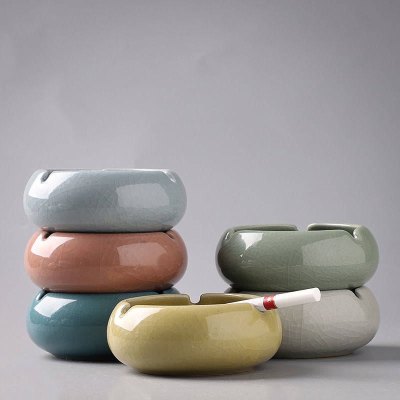 Ceramic ashtray home living room office personality creative retro anti-fly ash ashtray - V.I.P Digital Presence