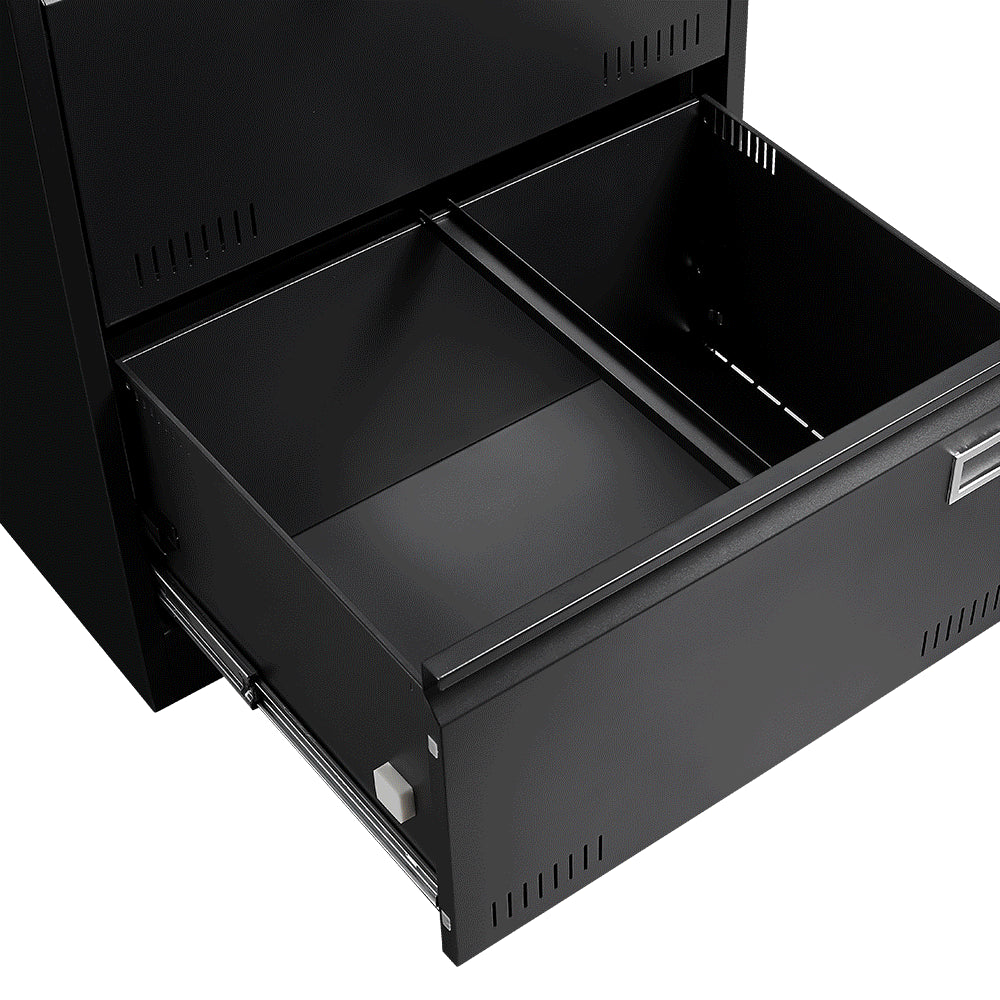 Filing Cabinet Lateral File Cabinet 3 Drawer Blcak Locking Metal File Cabinets Three Drawer - V.I.P Digital Presence