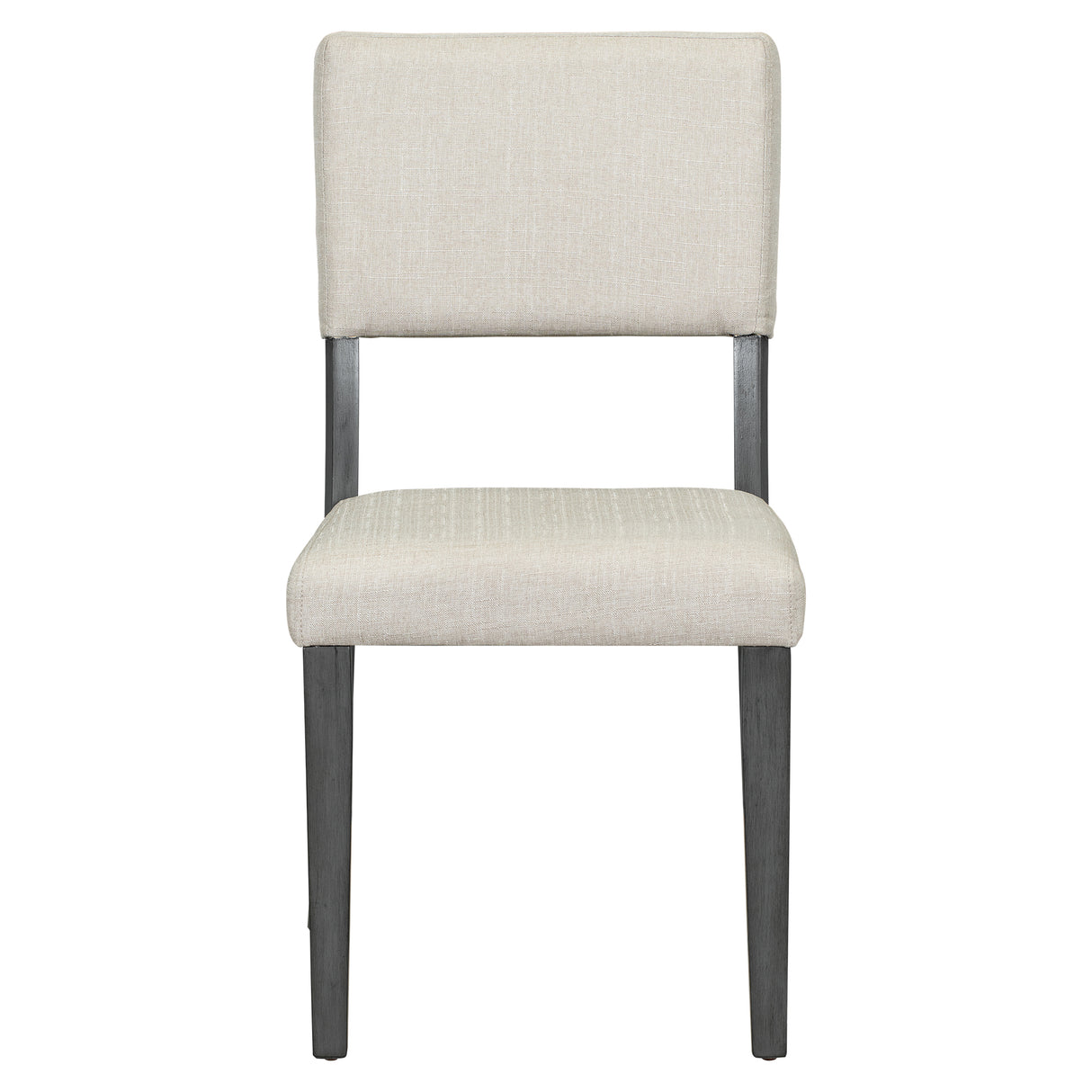 TREXM Five Piece Retro Round Dining Table Set with Curved Brackets and 4 Restaurant Cushioned Chairs (Dark Gray)