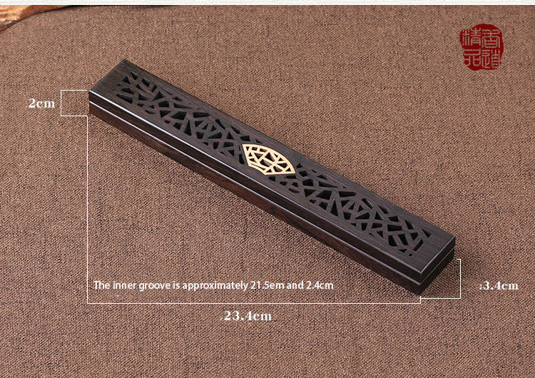 Wooden thread incense box, black sandalwood inlaid with boxwood, sleeping incense burner, incense burner, household indoor agarw - V.I.P Digital Presence