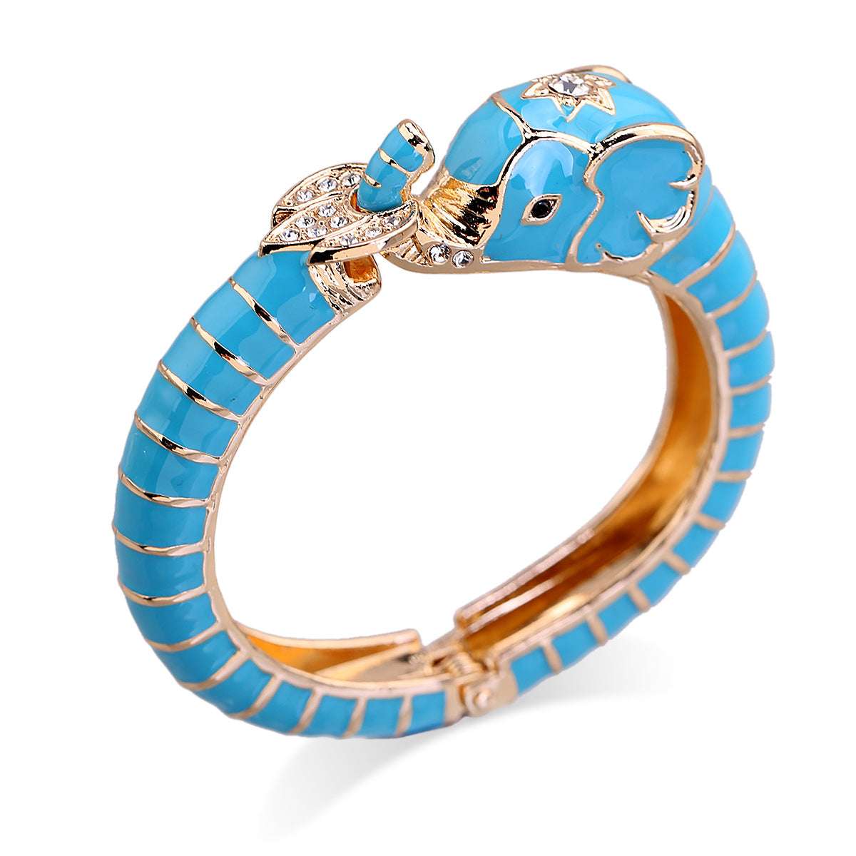 European and American fashion jewelry elephant enamel oil drip alloy open bracelet - V.I.P Digital Presence