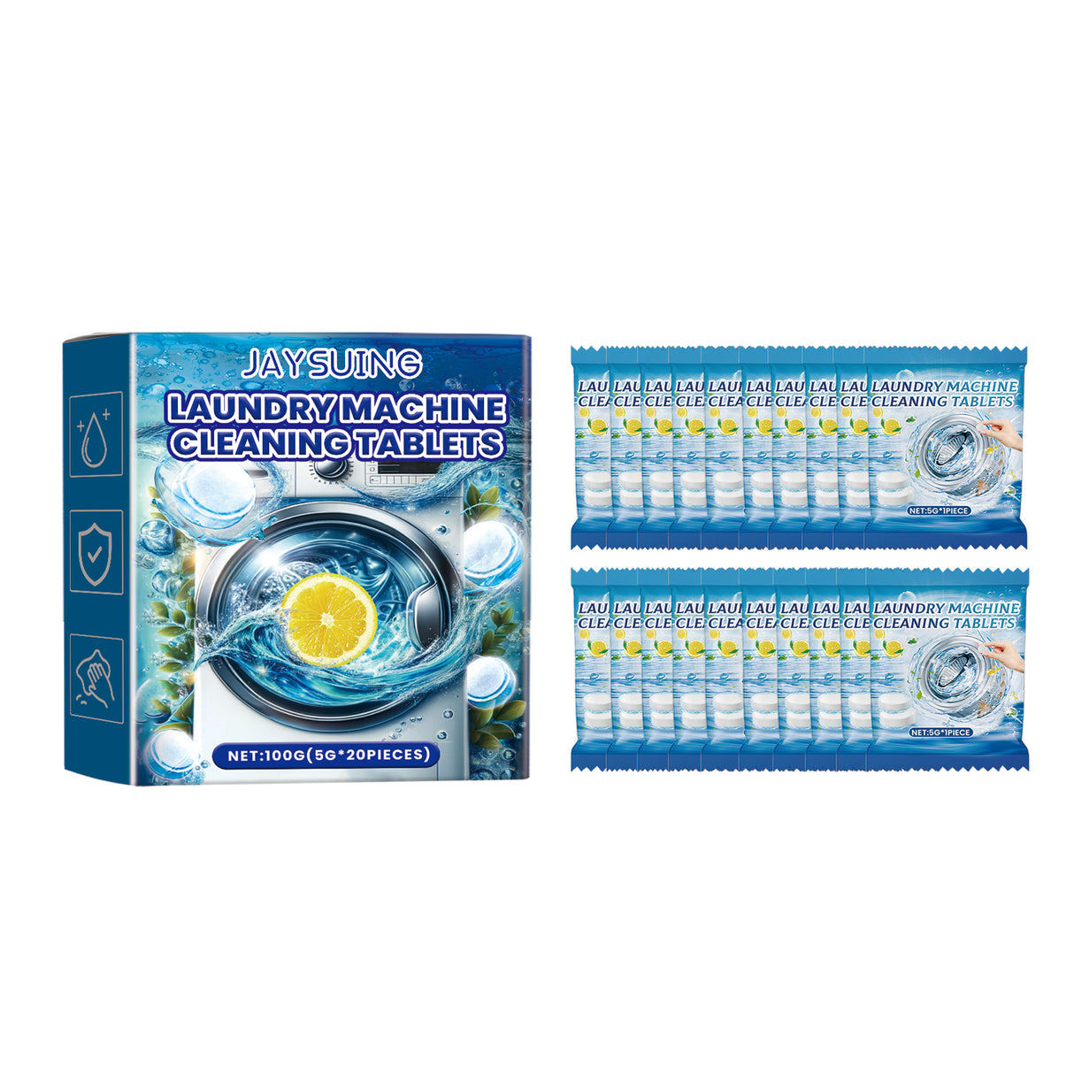 Washing Machine Decontamination Effervescent Tablets, Clean Odors Washing Machine Slot Depth Decontamination Cleaning Tablets - V.I.P Digital Presence