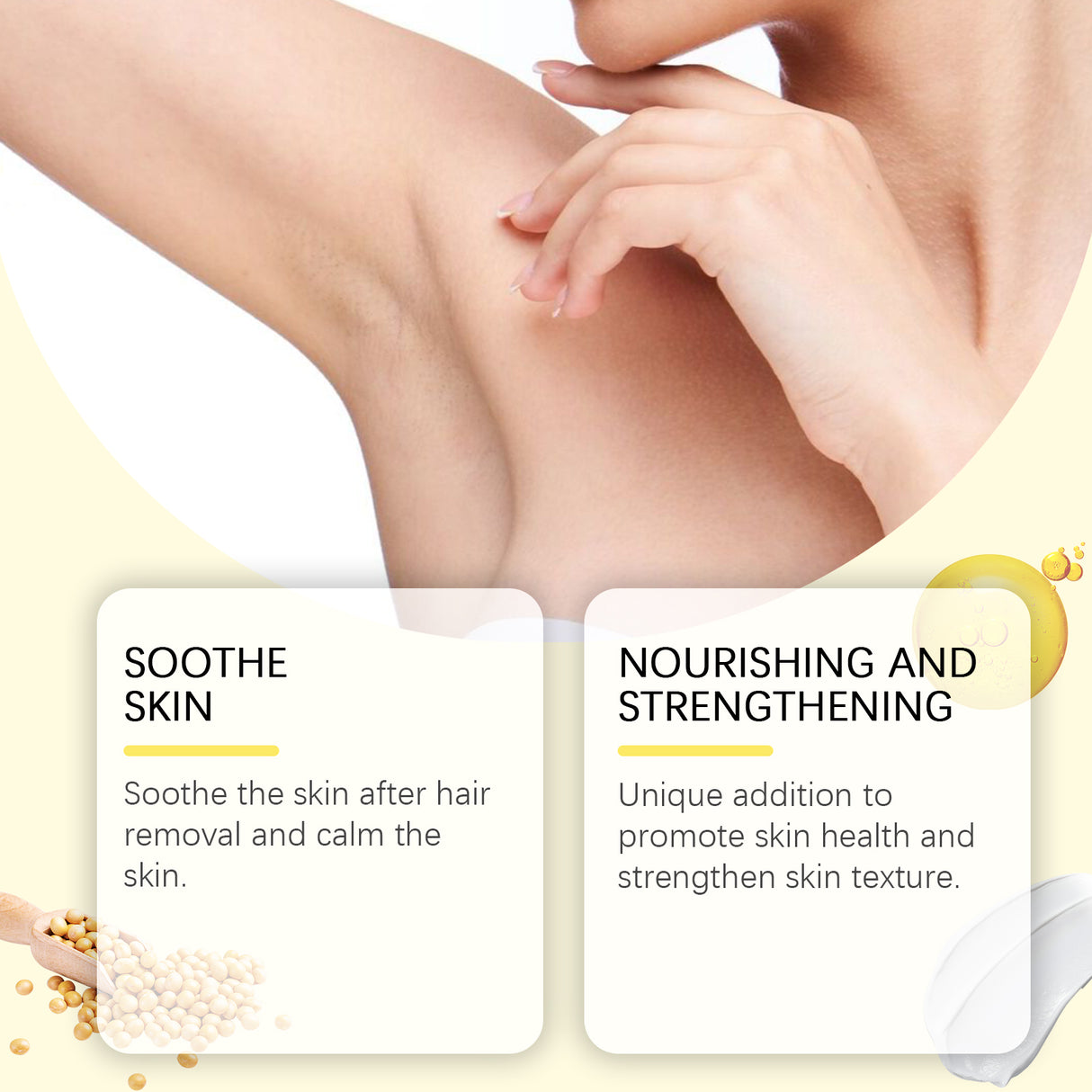 Soybean Hair Removal Cream Mild And Non-Irritating For The Whole Body Apply Moisturizing And Gentle Pure Skin Hair Removal Cream