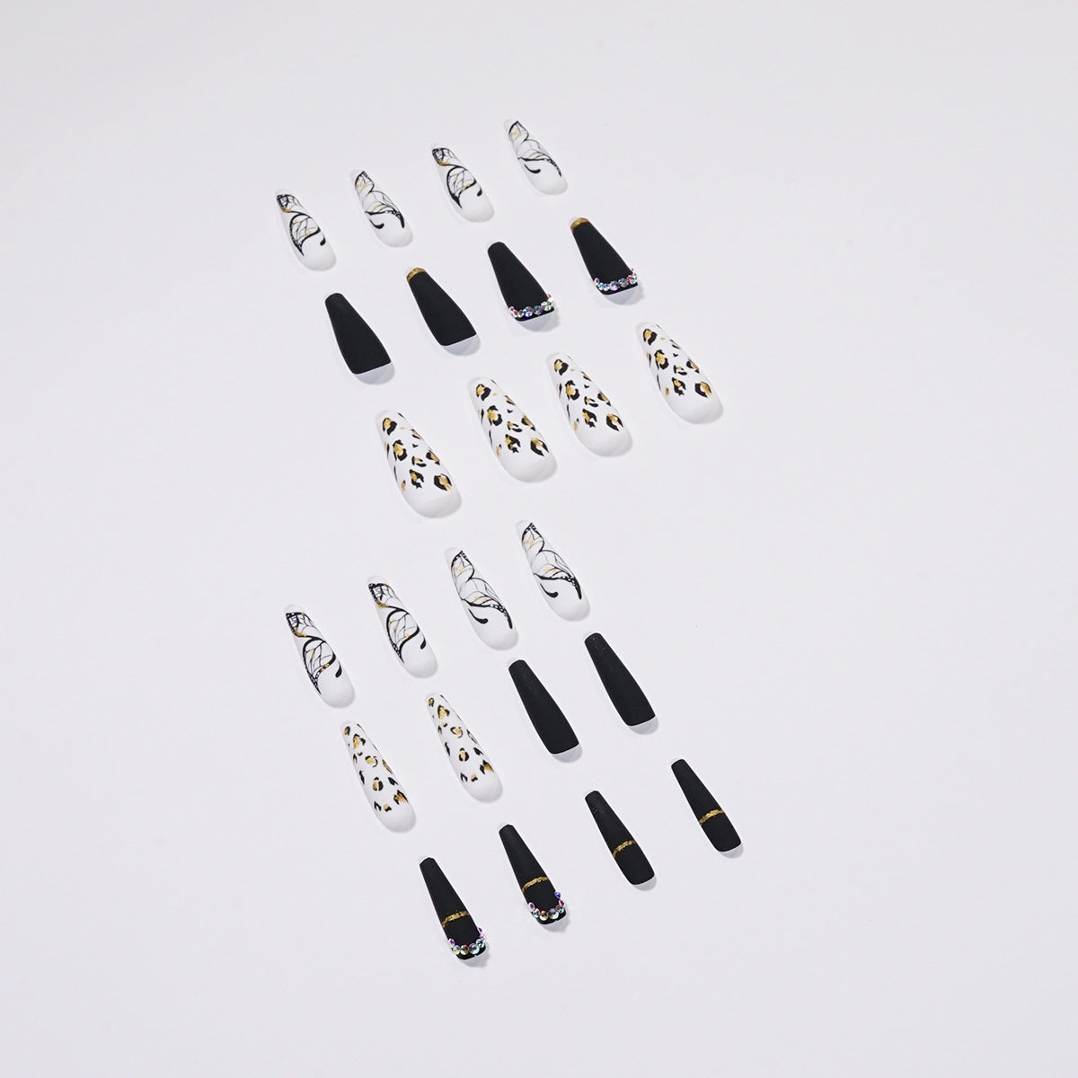 Butterfly Wearing Leopard-Print Nail Piece Scrub Manicure Wearing Nail Patch With Drill Nail Patch - V.I.P Digital Presence