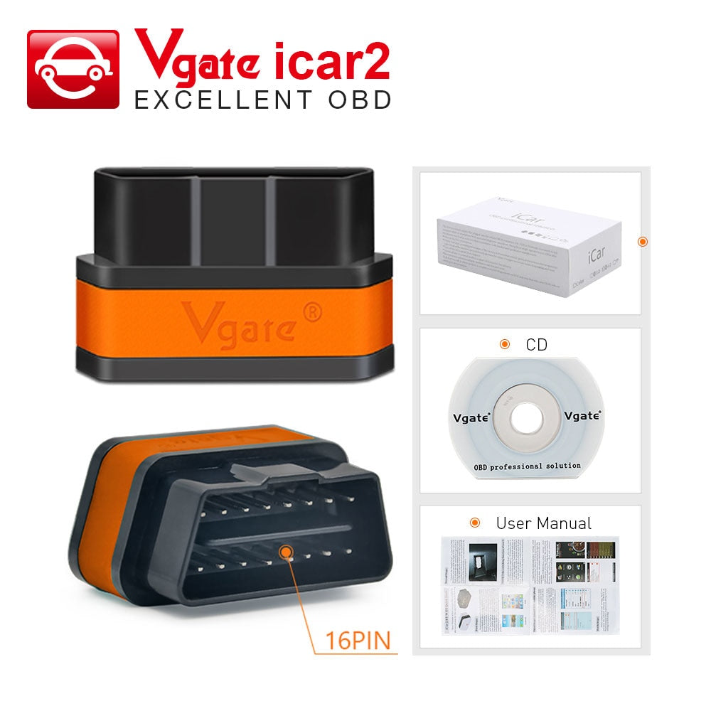 Vgate icar2 Bluetooth/Wifi OBD2 Diagnostic-tool ELM327 Bluetooth/wifi OBD 2 Scanner Mini ELM327 for android/PC/IOS Code Reader - V.I.P Digital Presence