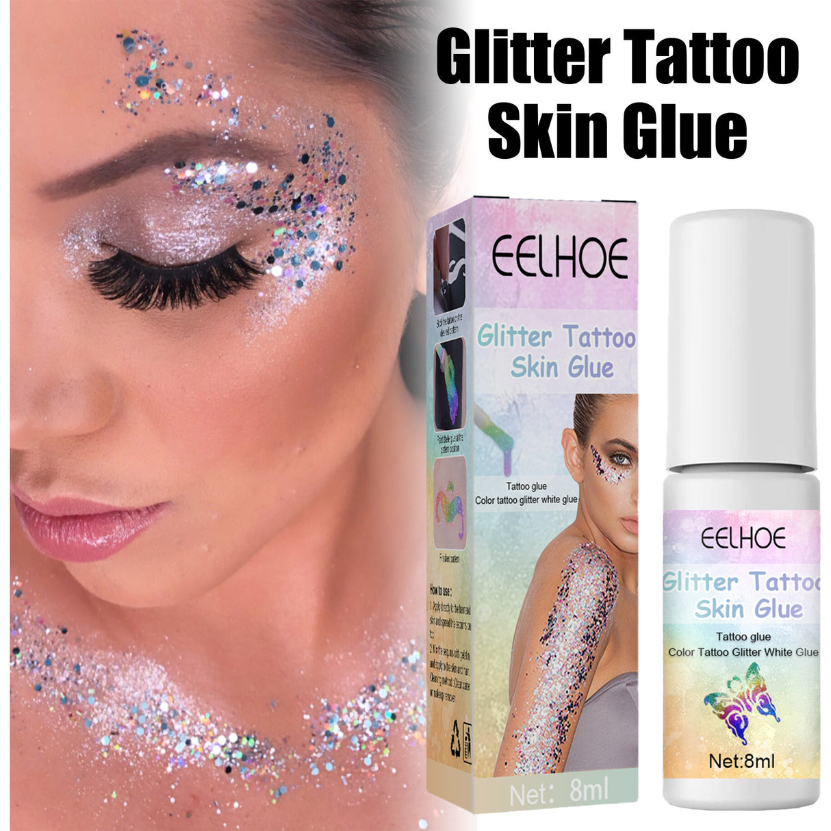 Flash Tattoo Skin Glue Painting Eye Makeup Glitter Glitter Face Body Skin Tattoo Glue - V.I.P Digital Presence