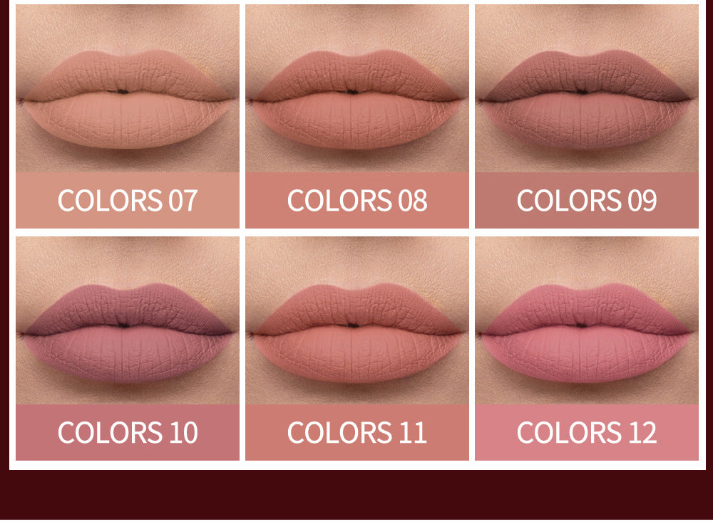 HANDAIYAN Popular Matte Matte Velvet 12 Colors Lip Gloss Liquid Lipstick Lip Glaze - V.I.P Digital Presence