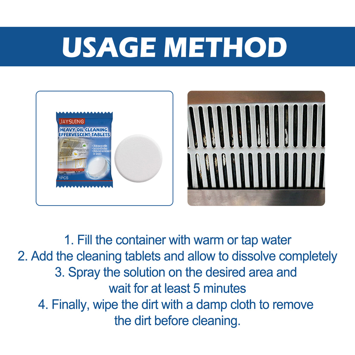 Kitchen Oil Stain Cleaning Tablets Heavy Oil Dirt Stain Cleaning Effervescent Tablets Kitchen Range Hood Cooktop - V.I.P Digital Presence