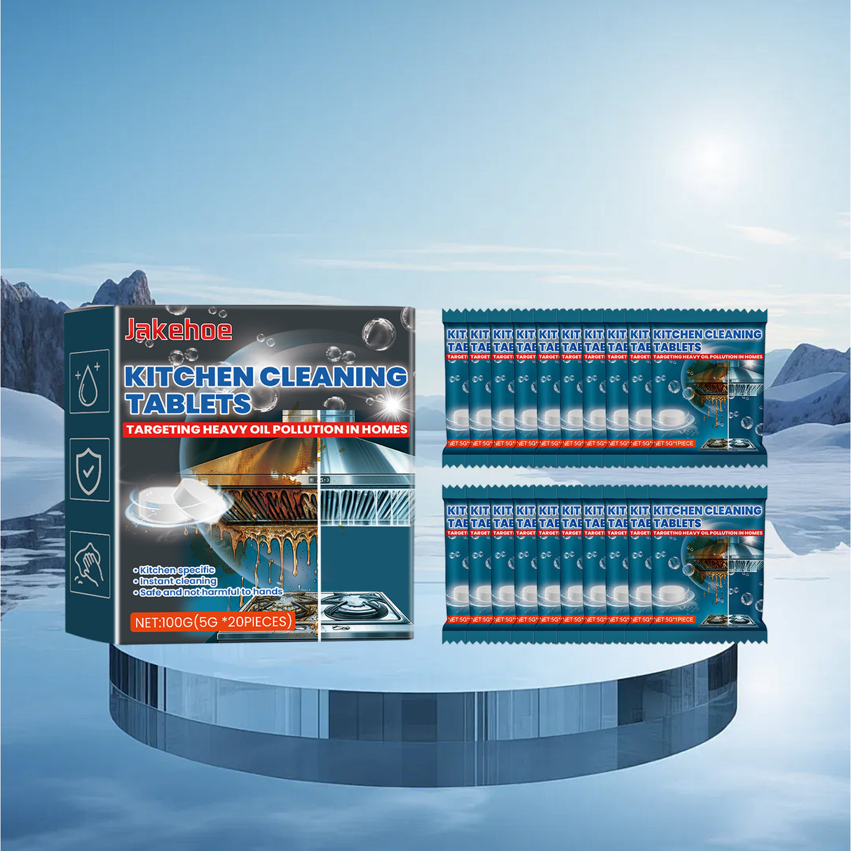 Kitchen Cleaning Effervescent Tablet Cooktop Tile Bathroom Kitchen Heavy Oil Dirt Stain Cleaning Effervescent Tablet - V.I.P Digital Presence