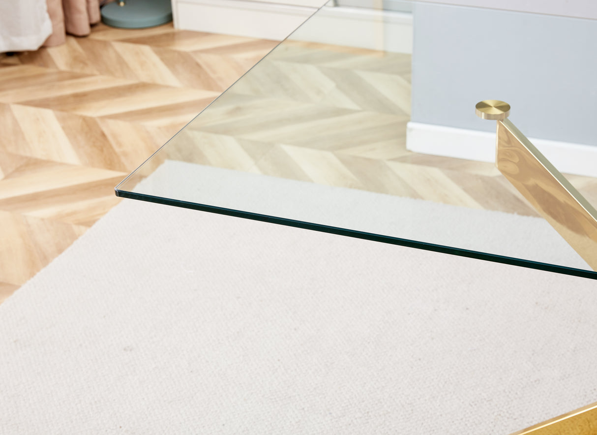 BL-16080-CLEAR GLASS-GOLD TABLE CLEAR GLASS TOP - V.I.P Digital Presence
