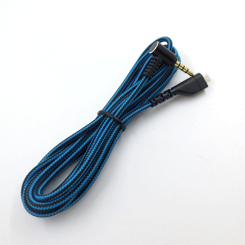 Suitable for Arctis 3 5 7 Sairui Ice Gaming Earphone Cable Blue Black Stripe Audio Cable - V.I.P Digital Presence