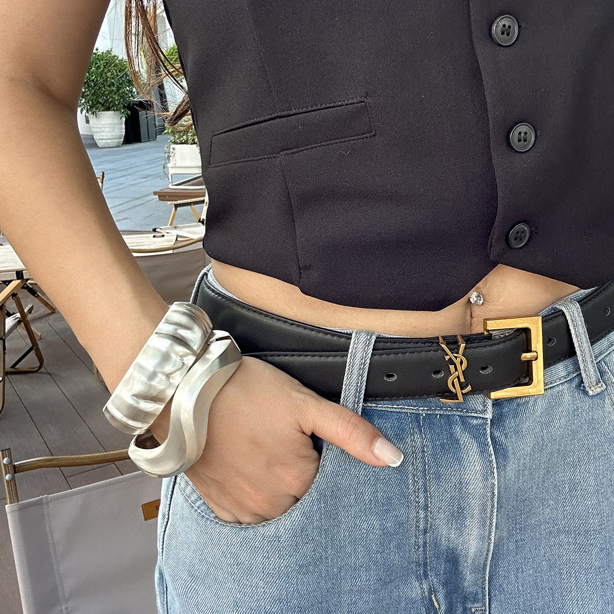 Irregular edged spring bracelet ins wind metallic folds Bracelet smooth surface - V.I.P Digital Presence