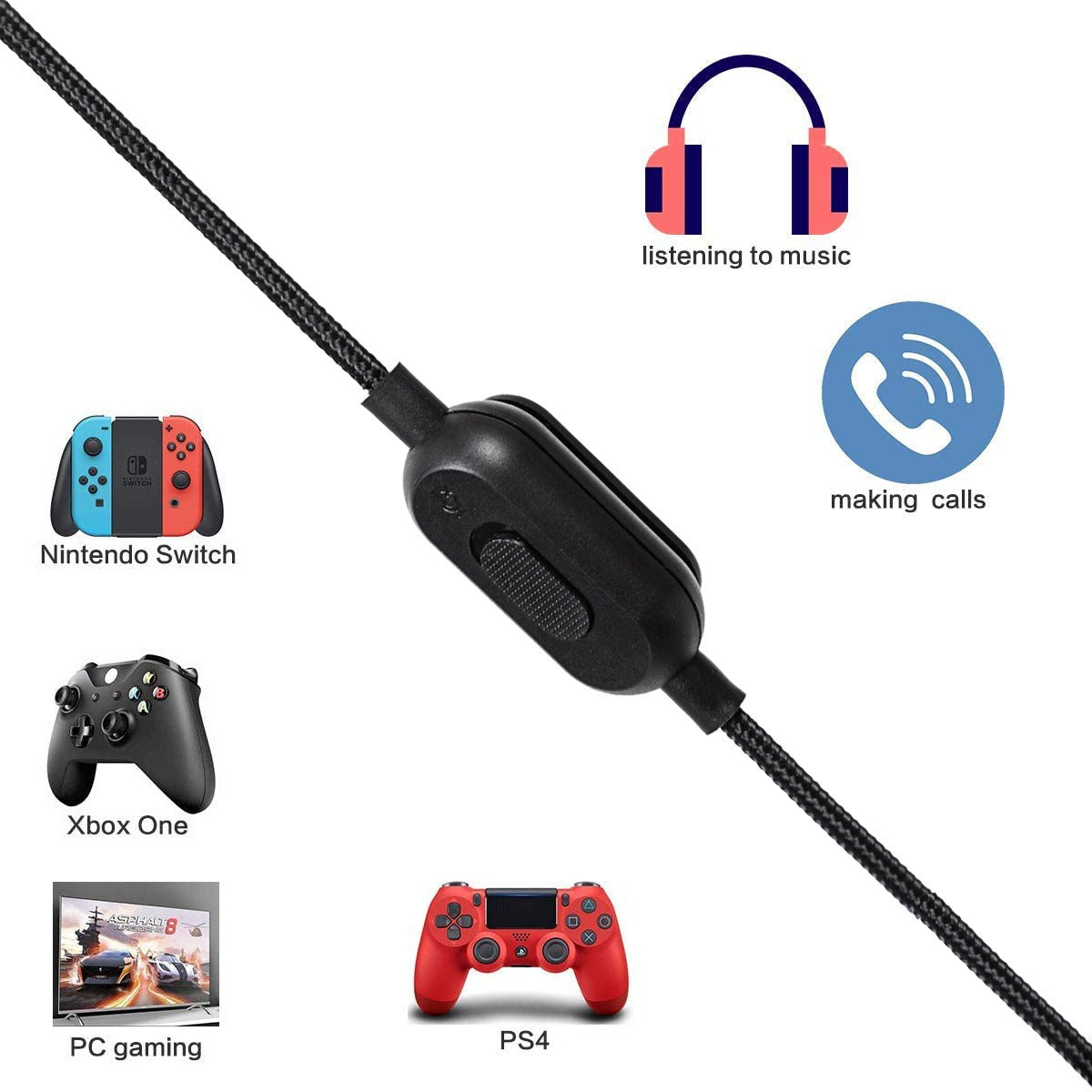 Audio cable suitable for Logitech GPRO X G233 G433 Alpha gaming headphone cable - V.I.P Digital Presence