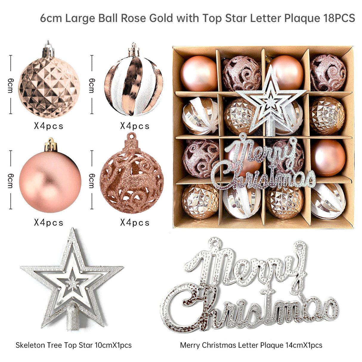 Christmas decoration 6cm electroplated ball plastic ball special-shaped painted Christmas ball gift Christmas tree pendant - V.I.P Digital Presence